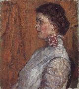 Vasily Surikov Unknown Girl against a Yellow Background oil painting